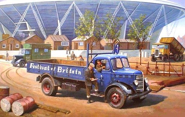 617x392 Bedford O Type 1950 Painting By Mike Jeffries - 1950 Painting