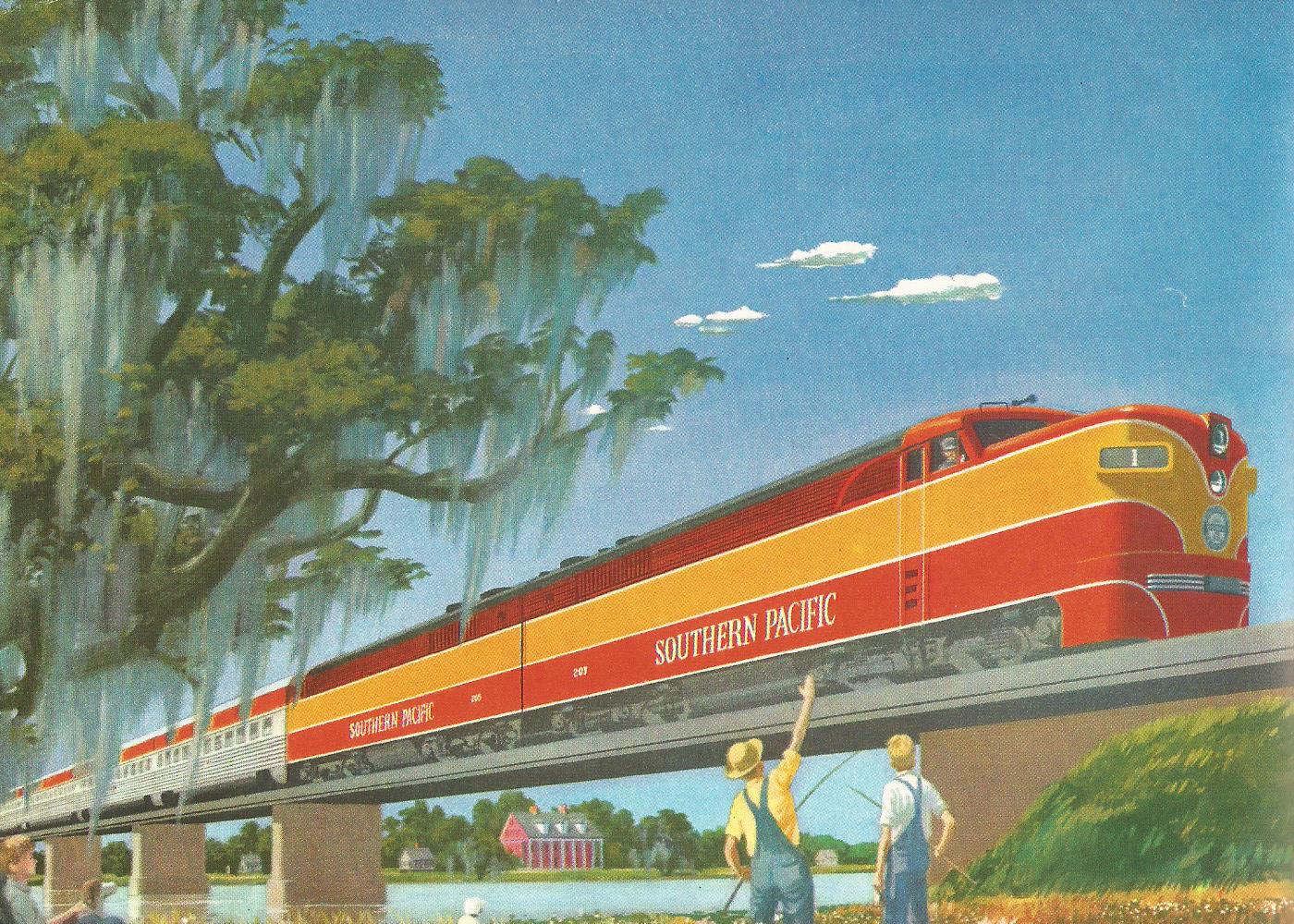 1400x1000 Southern Pacific Sunset Limited Publicity Painting, C. 1950 - 1950 Painting