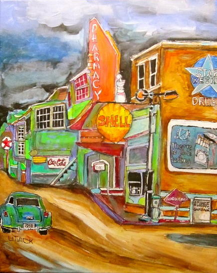 435x547 St.agathe 1950's Painting By Michael Litvack - 1950s Painting