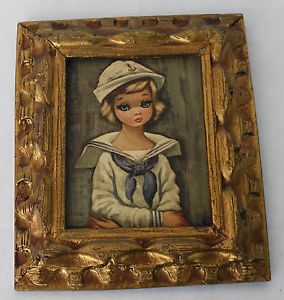 284x300 Vintage Frames 1960's Painting By Eden Four Small Ones Sailor - 1960s Painting