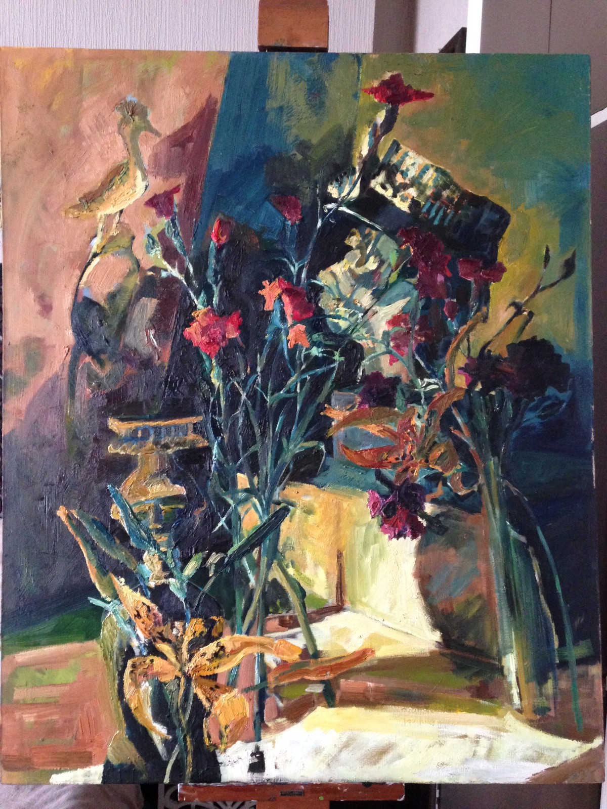 1200x1600 Large Original Painting On Canvas Still Life By Noted Judithtucker - 1980s Painting