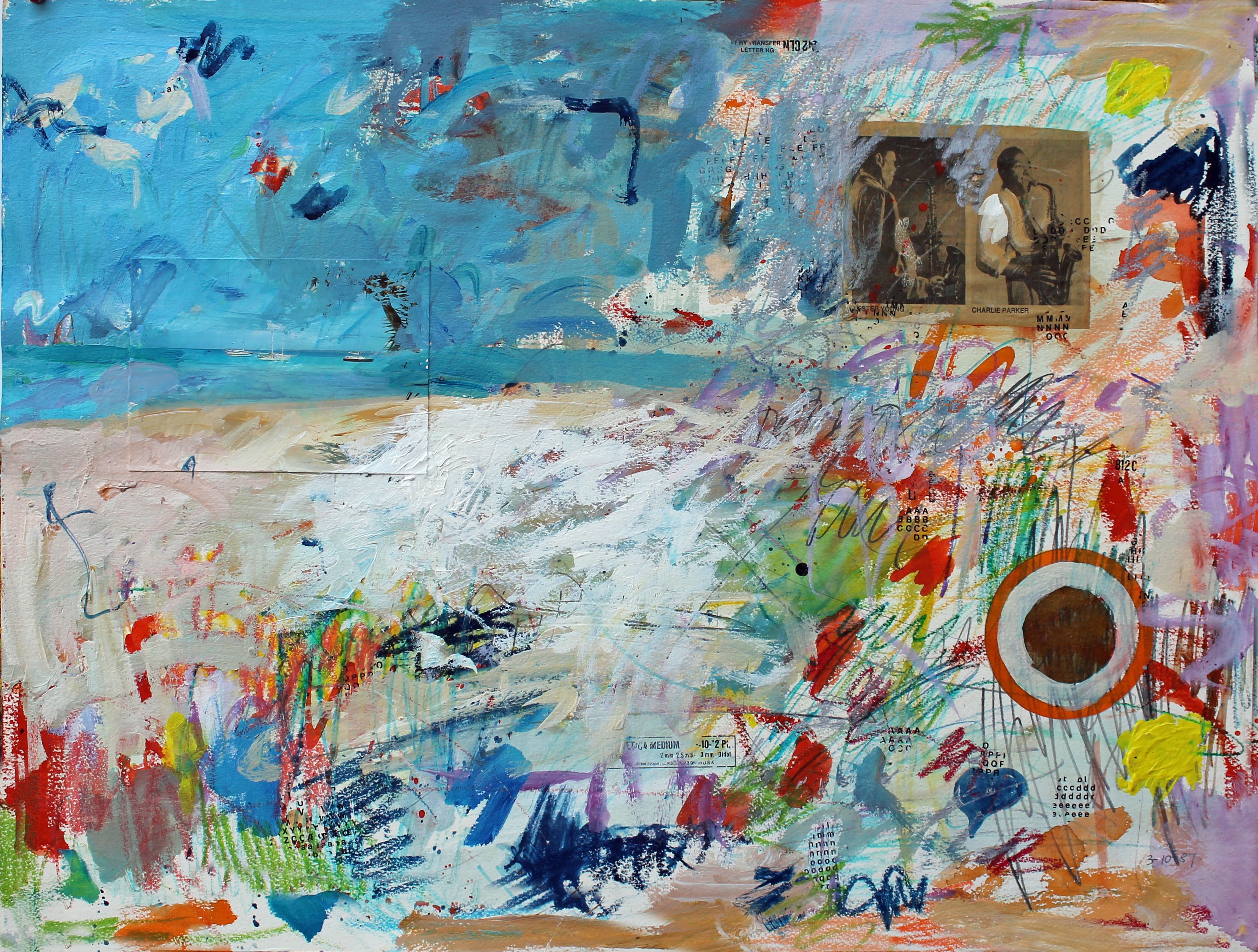 3251x2460 Agitation Ii (Prez And Bird) ~ Mark Kielkucki 1983 18 X 24 Inches - 1980s Painting