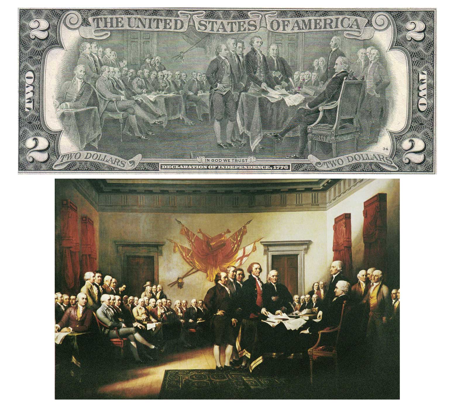 1600x1389 - 2 Dollar Bill Painting