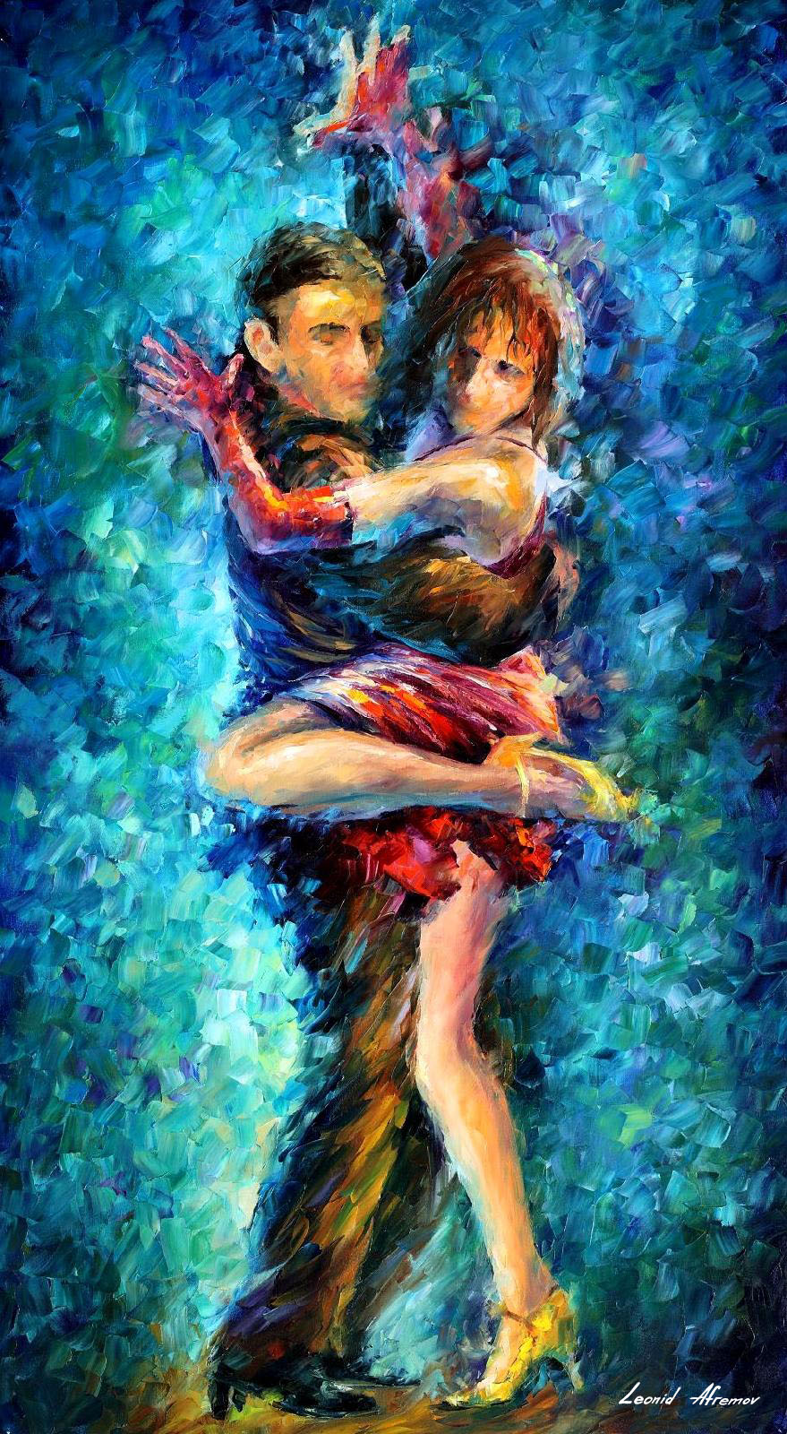 879x1600 Leonid Afremov, Oil On Canvas, Palette Knife, Buy Original - 2 Girls Painting