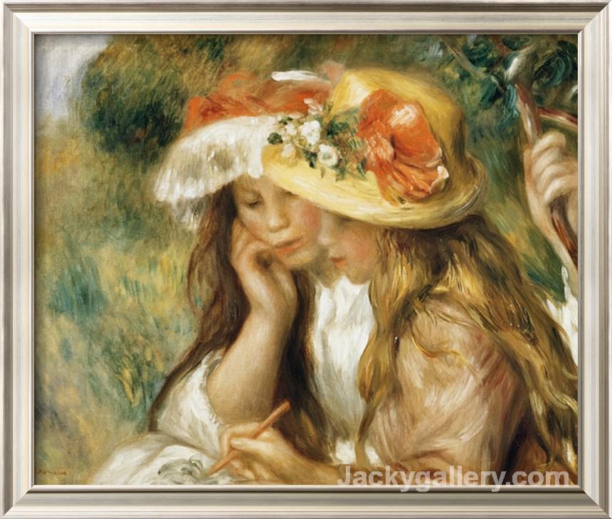 860x730 Two Girls Drawing Pierre Auguste Renoir Paintings Reproduction 2 - 2 Girls Painting