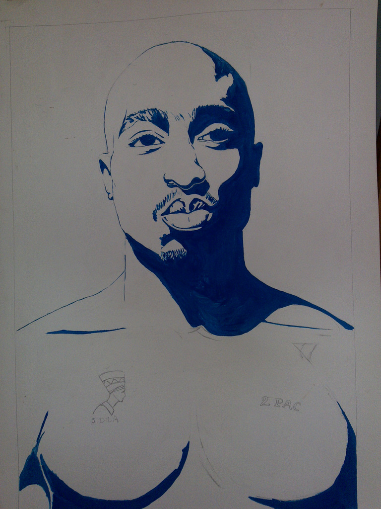 768x1024 Tupac Amaru Shacur Paint Frederick A Nobah - 2 Pac Painting