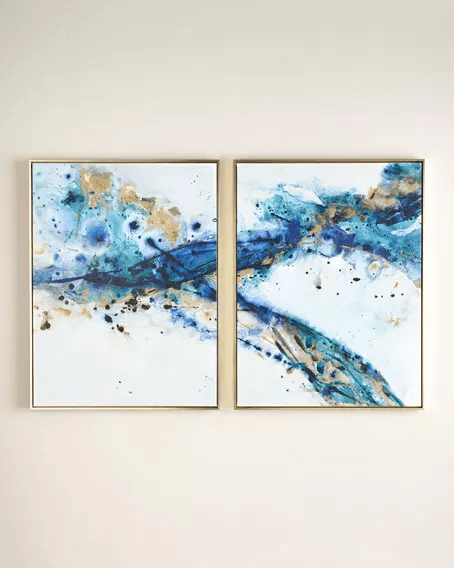 454x568 Quiet Vale Giclees 2 Panel Framed Canvas Oil Painting Octotreasure - 2 Painting