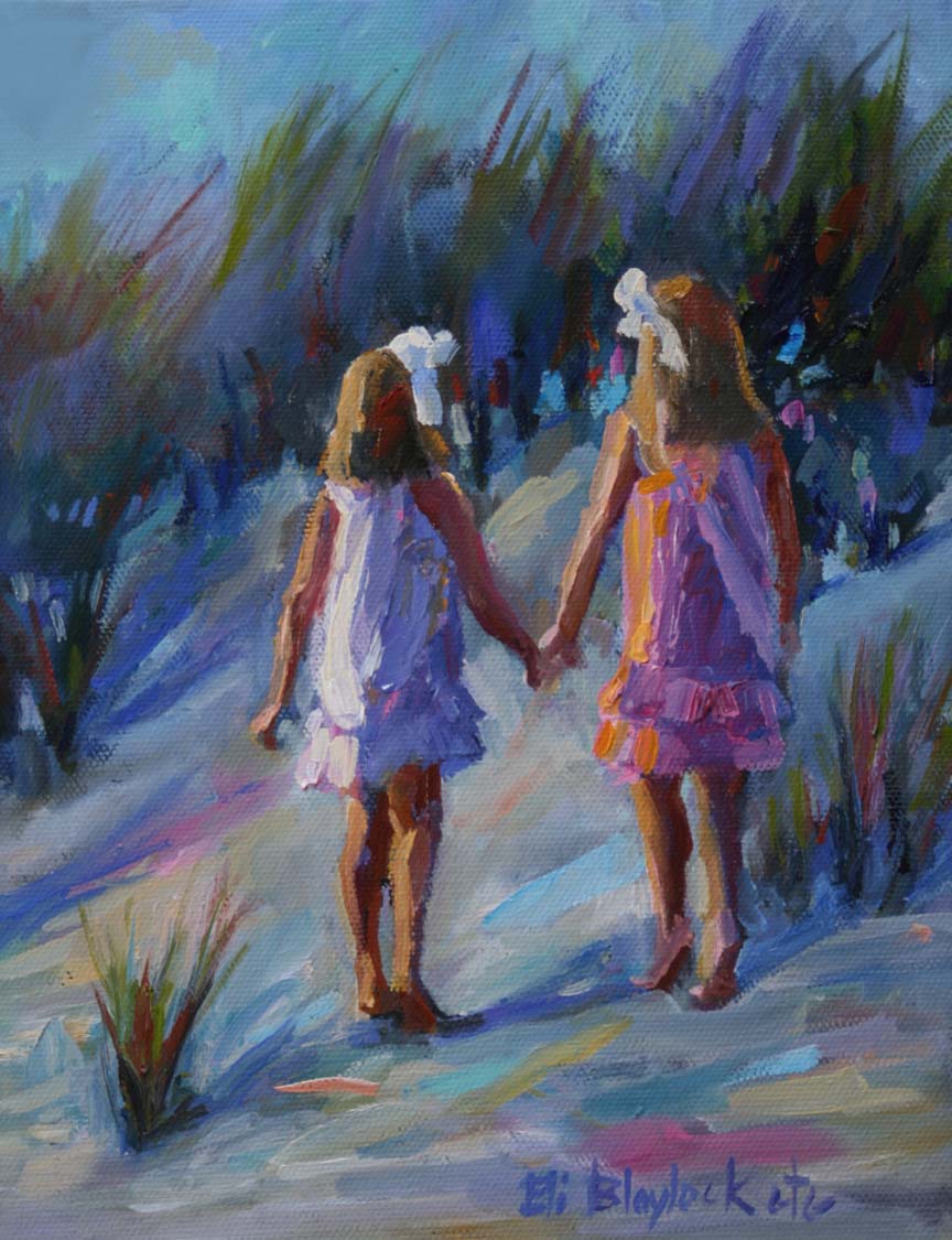 864x1125 Daily Paintings By Elizabeth Blaylock, American Impressionist - 2 Sisters Painting
