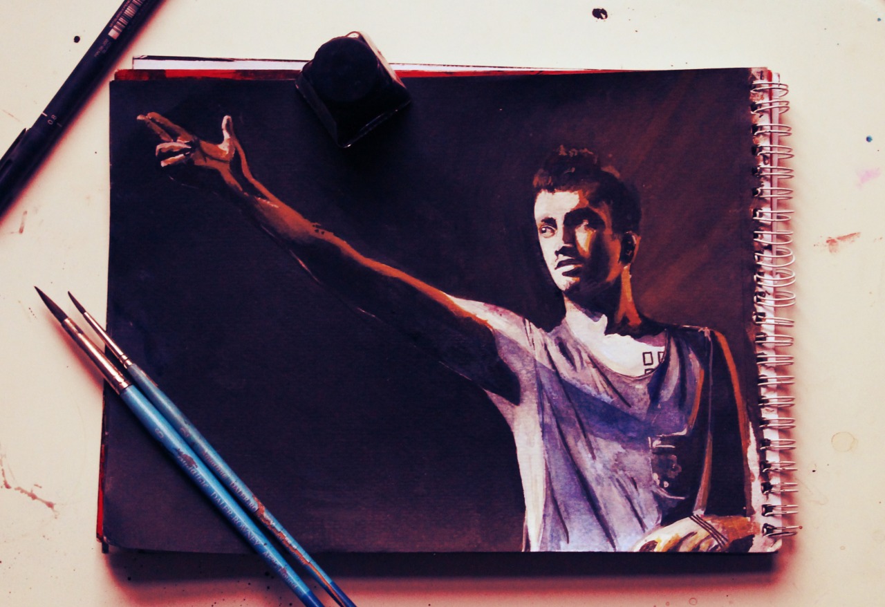 1280x878 Original Watercolor Twentye Pilots Guns For Hands Painting - 21 Pilots Painting