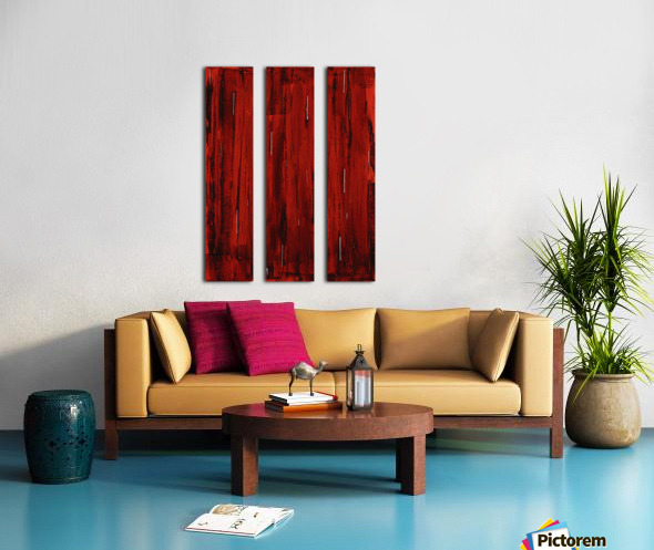 590x497 Rain, Abstract Painting In Red And Black (Acrylic Painting - 24x36 Painting