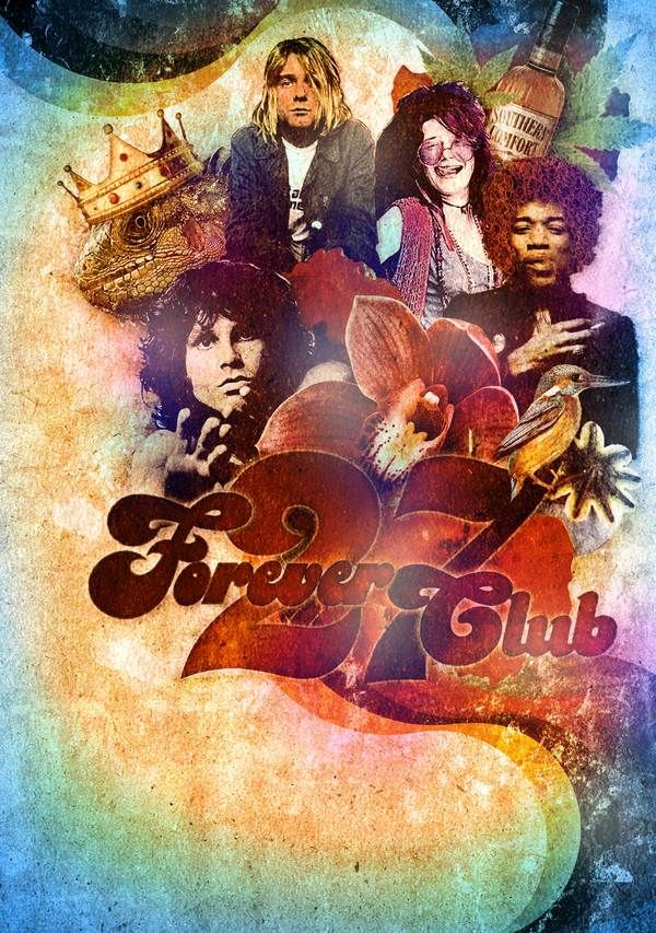 600x853 The 27 Club. Kurt Cobain, Janis Joplin, Jim Morrison And Jimi - 27 Club Painting