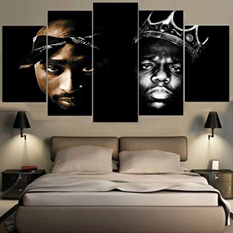 463x463 Tupac And Biggie, Canvas Wall Art Framed 5 Panel (Size - 2pac Canvas Painting