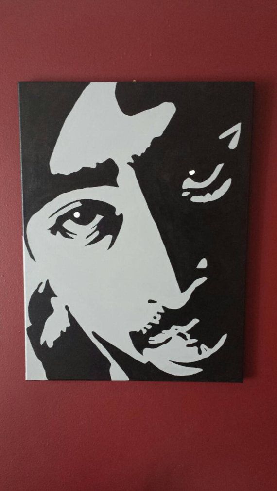 570x1012 2pac Painted On 16x20in Canvas 2pac, Canvases And Acrylics - 2pac Canvas Painting
