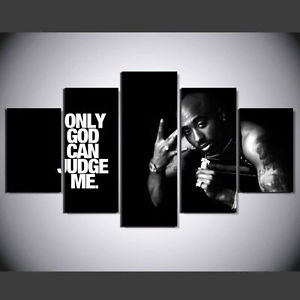 300x300 5 Panels 2pac Makaveli Tupac Amaru Shakur Hd Painting Canvas Wall - 2pac Canvas Painting