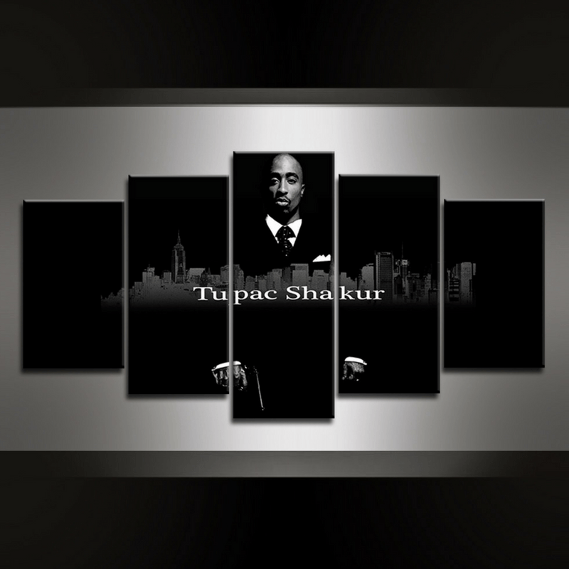 800x800 5 Piece Tupac Canvas Wall Art Series - 2pac Canvas Painting