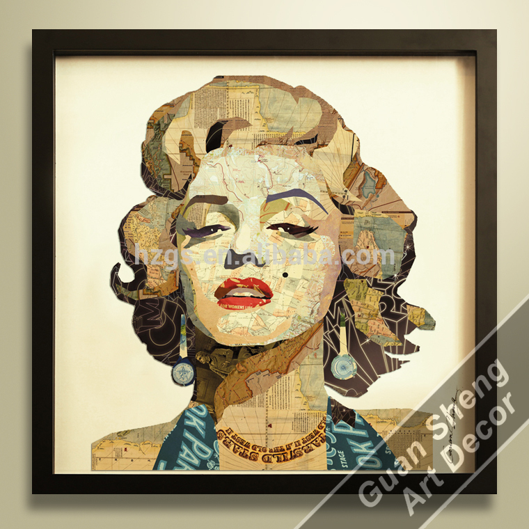 760x760 3 Dimensional Beautiful Woman Marilyn Monroe Portrait Canvas Oil - 3 Dimensional Painting