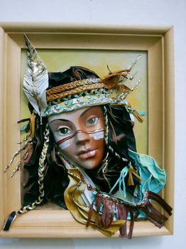 262x350 3 Dimensional Indian Woman - 3 Dimensional Painting