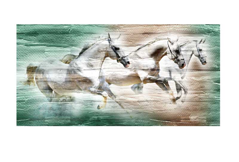 800x542 3 Running Horses Digital Painting Canvas Print, Paper Print - 3 Horses Painting