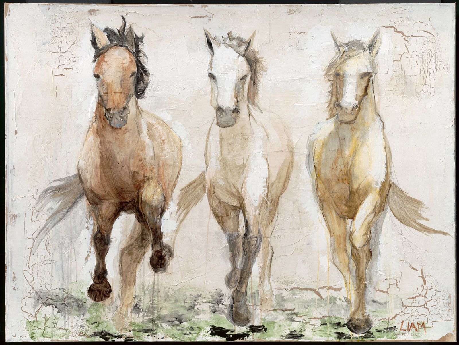 1600x1201 Horse Art Large Print Modern Equine Horse Art - 3 Horses Painting