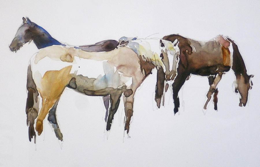 900x579 3 Horses Painting By Tony Belobrajdic - 3 Horses Painting