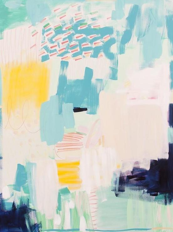 552x740 Blue Hues Abstract Painting - 3 Hues Painting