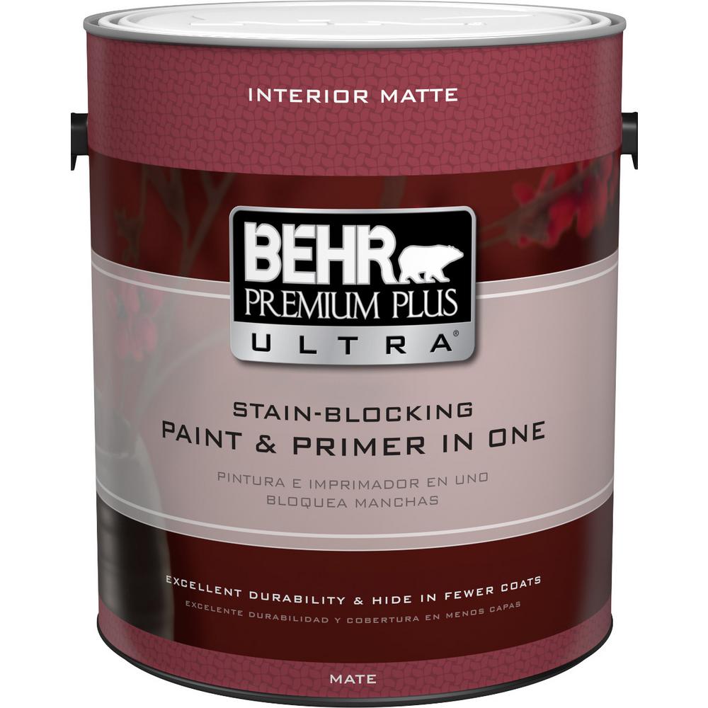 1000x1000 Behr Premium Plus Ultra 1 Gal. Ultra Pure White Matte Interior - 3 Hues Painting