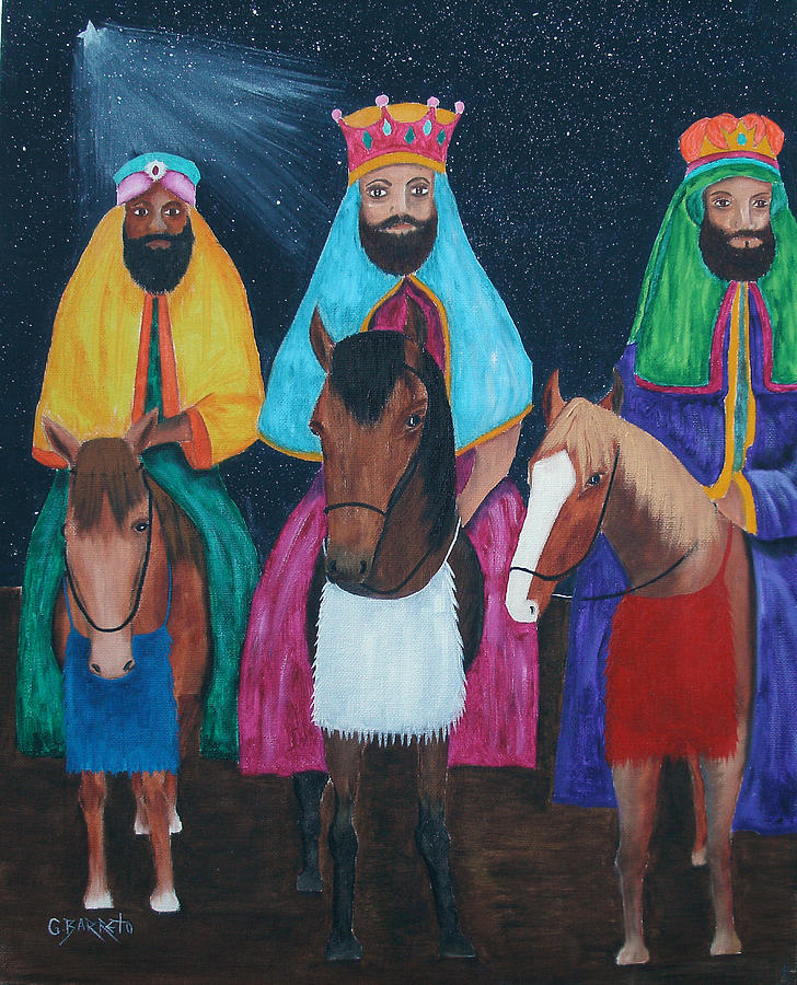 728x900 The Three Kings Painting By Gloria E Barreto Rodriguez - 3 Kings Painting