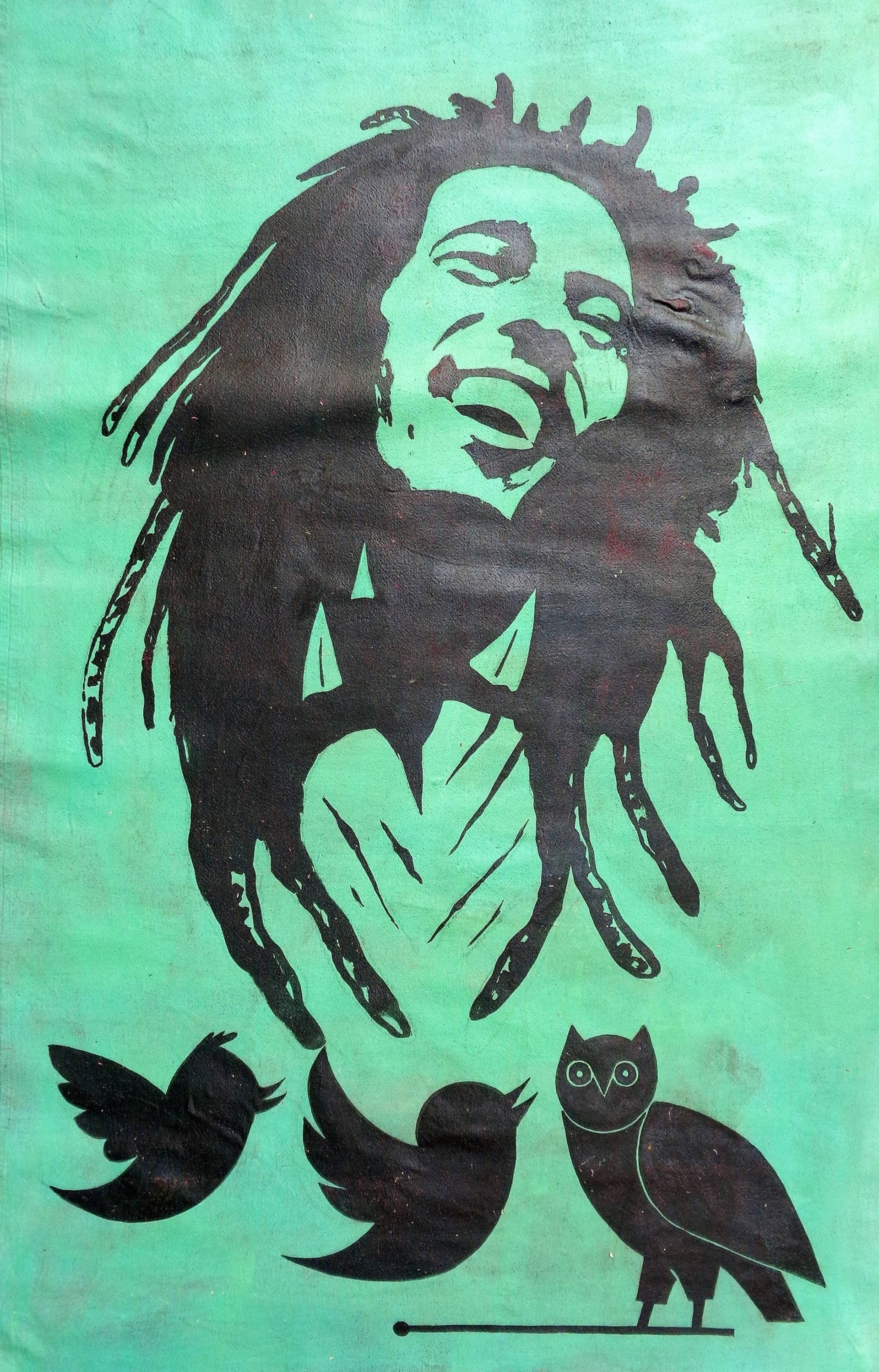 1920x2993 Saatchi Art 3 Little Birds Bob Marley. Painting By Oliver Martin - 3 Little Birds Painting