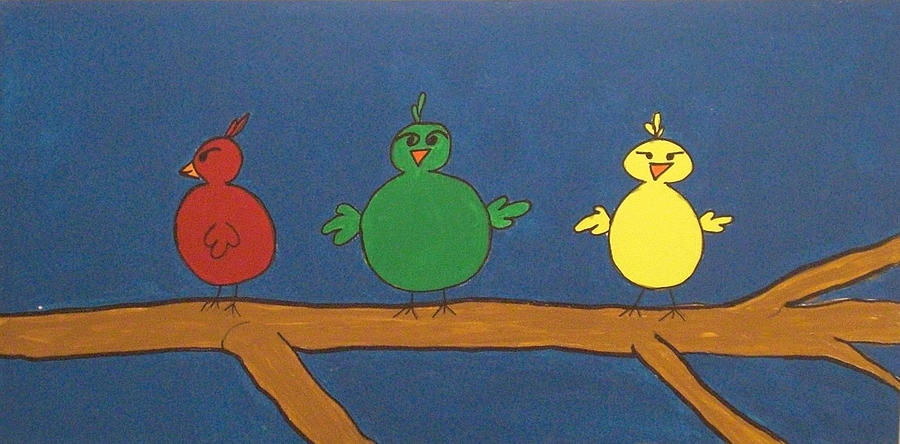 900x444 Three Little Birds Painting By Nick Kenworthy - 3 Little Birds Painting