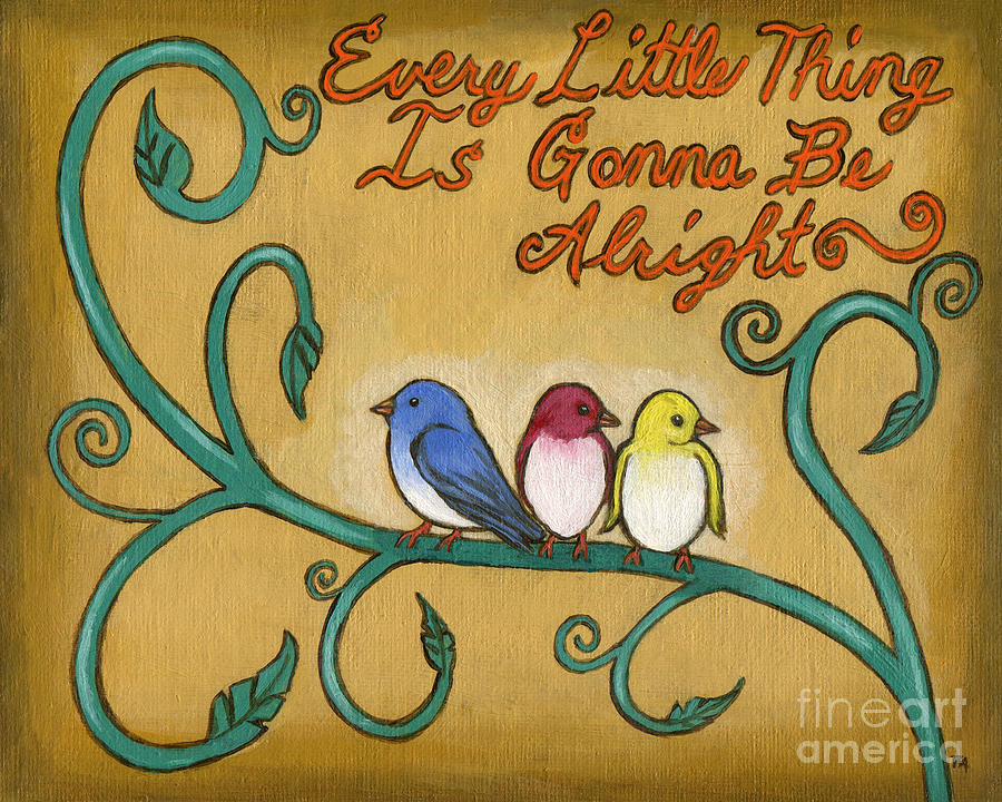 900x720 Three Little Birds Painting By Roz Abellera - 3 Little Birds Painting