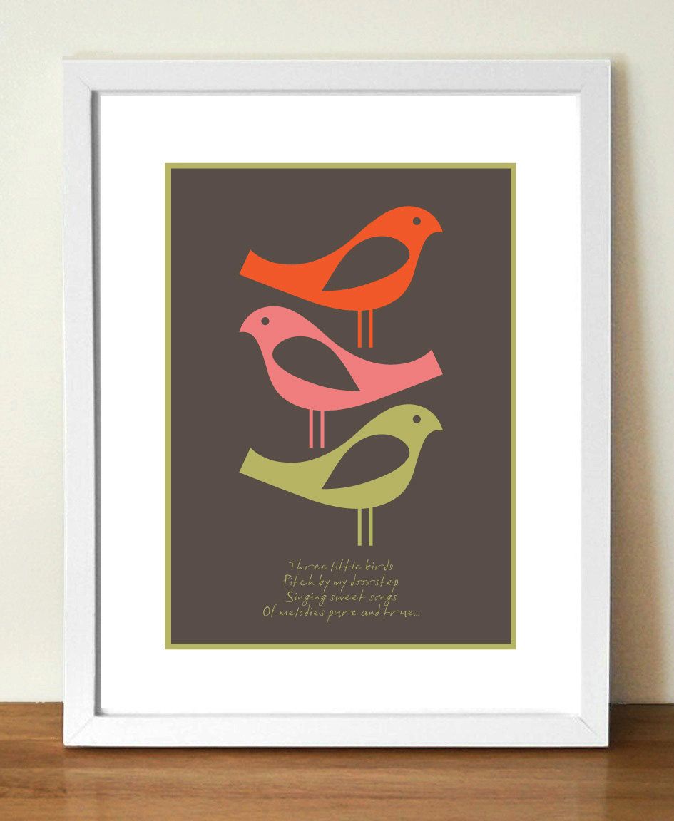 945x1152 Three Little Birds Poster Print Bob Marley By Visualphilosophy - 3 Little Birds Painting