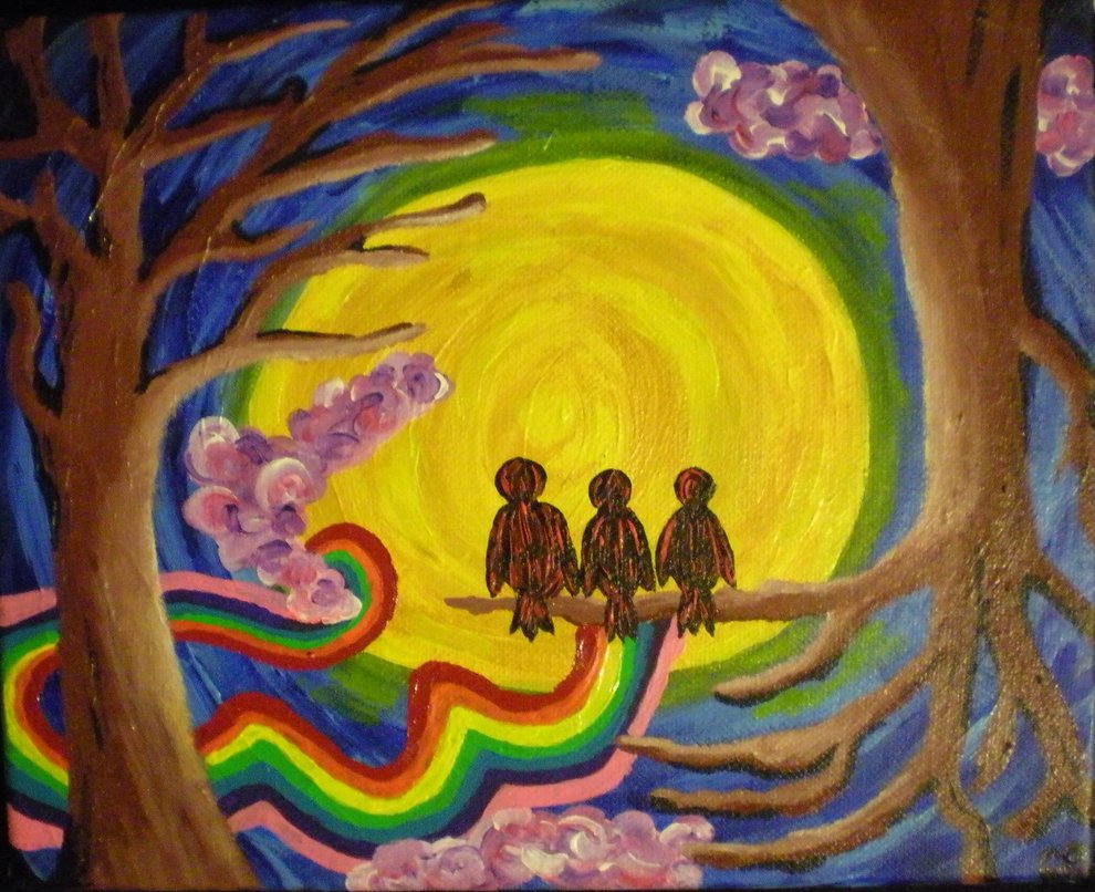 990x806 3 Little Birds By Bellissimart - 3 Little Birds Painting