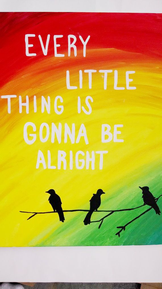 570x1013 Three Little Birds Bob Marley Wall Art Canvas By Englishbliss - 3 Little Birds Painting