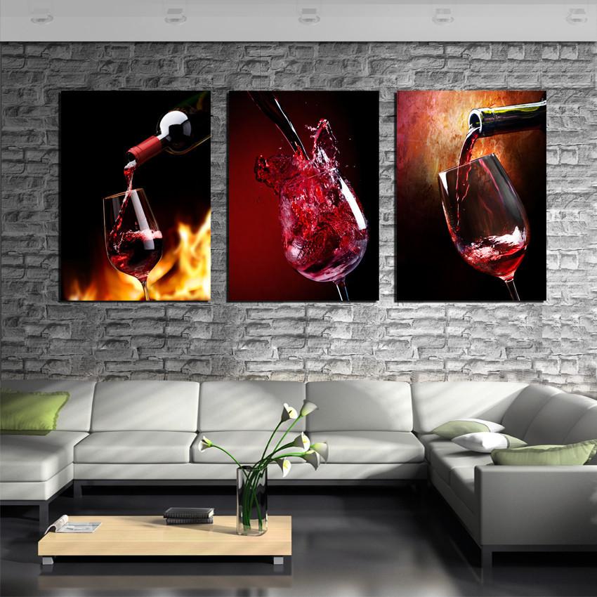 850x850 3 Piece Red Wine Canvas Paintings Outletfitters - 3 Painting