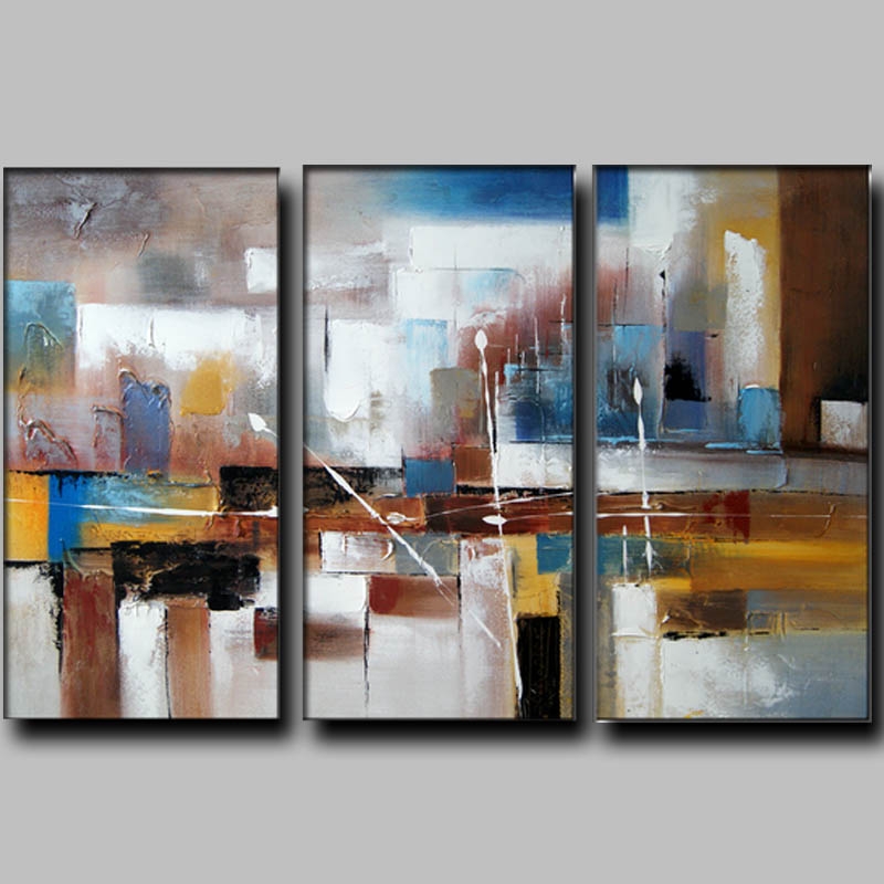 800x800 Abstract Painting 3 Sets Handpainted Modern Art - 3 Painting