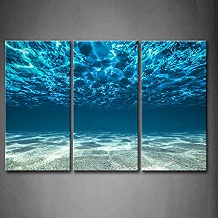 425x425 Print Artwork Blue Ocean Sea Wall Art Decor Poster - 3 Painting