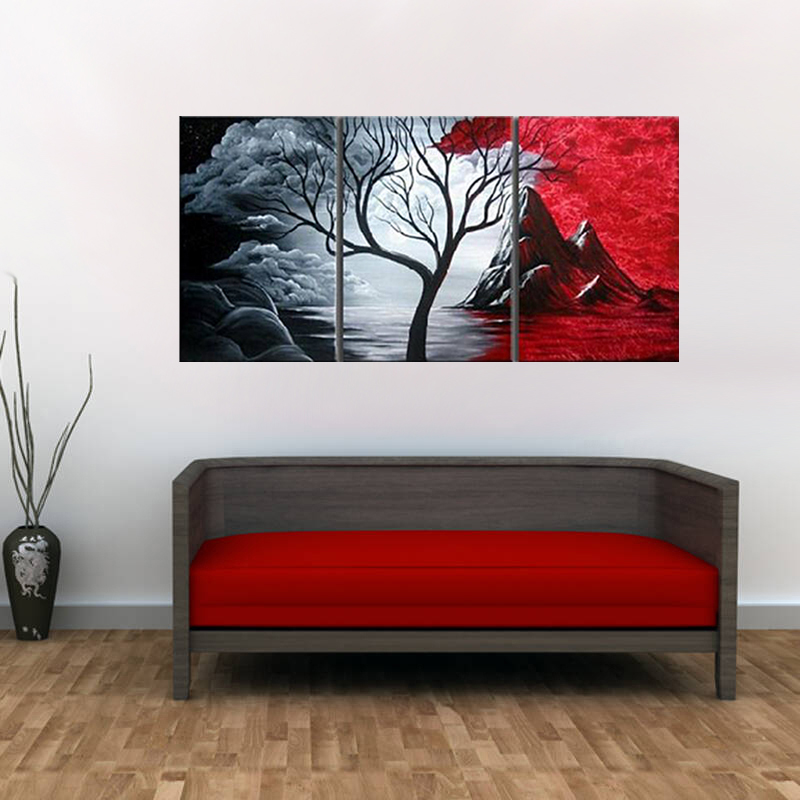 800x800 Modern Abstract Painting Wall Decor Landscape Canvas Wall Art 3 - 3 Painting