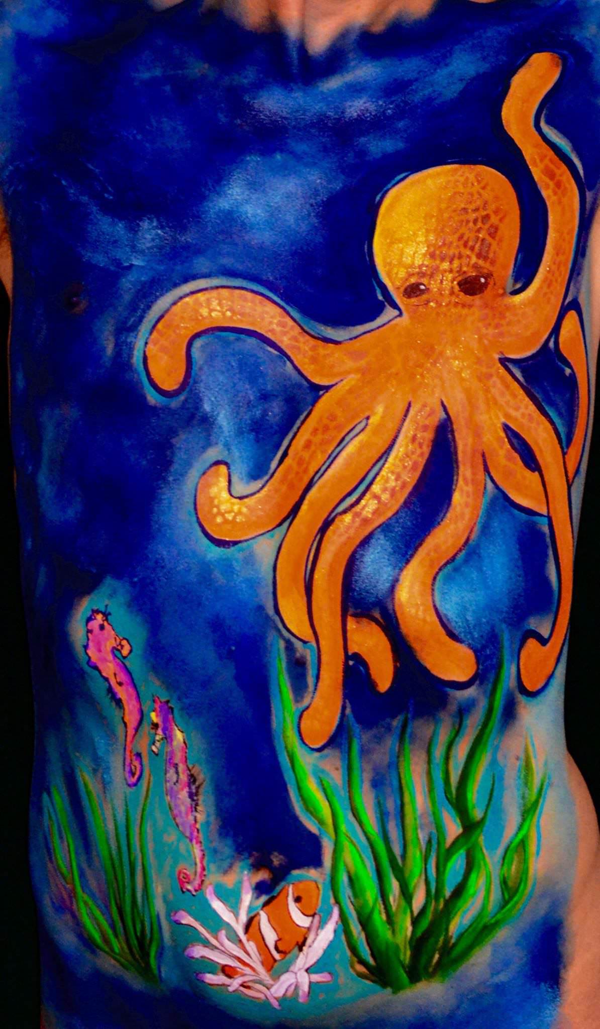 1194x2048 Body Painting Interlude, No.3 Steve Ritter - 3 Piece Octopus Painting