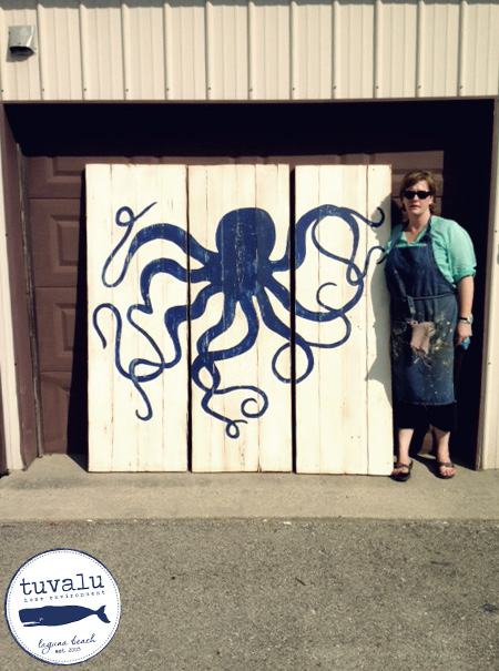 450x605 Octopus Triptic - 3 Piece Octopus Painting