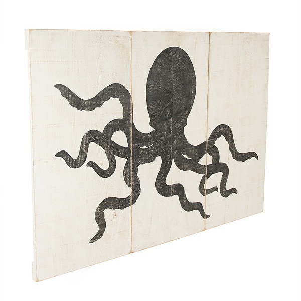 600x600 Painted 3 Panel Octopus - 3 Piece Octopus Painting