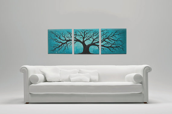 570x380 3 Piece Tree Wall Art - 3 Piece Tree Painting