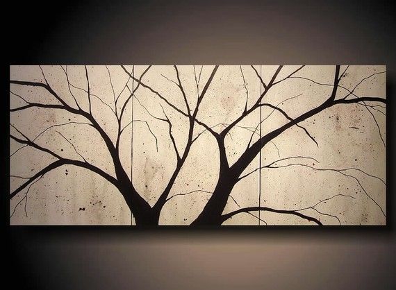 570x418 314 Best Creepy Trees And Nature Art Images - 3 Piece Tree Painting