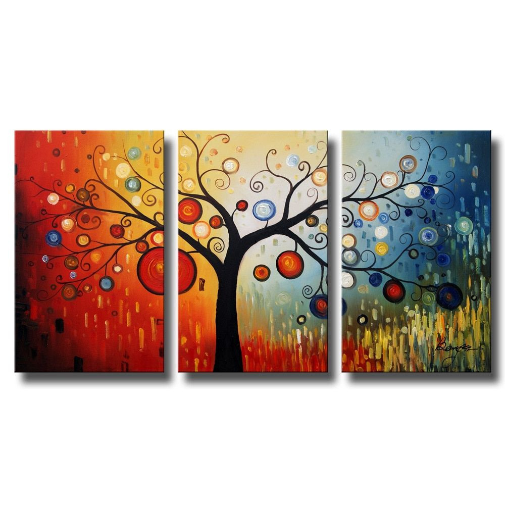 1000x1000 41 New Photograph Of 3 Canvas Painting Oil Paintings - 3 Piece Tree Painting