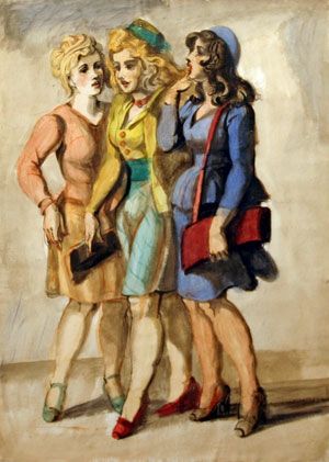 300x421 This Picture Represents Three Sisters In Story. - 3 Sisters Painting