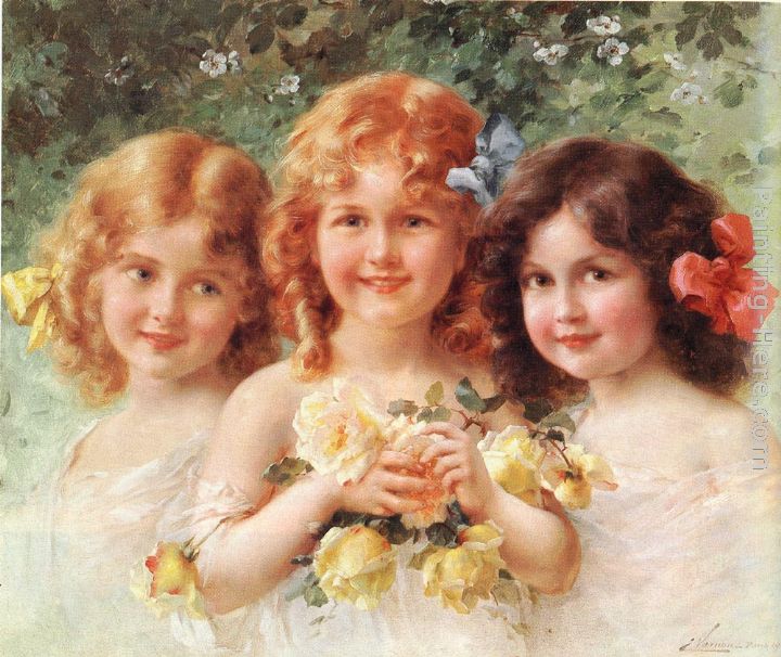 720x606 Emile Vernon Three Sisters Art Painting For Sale - 3 Sisters Painting
