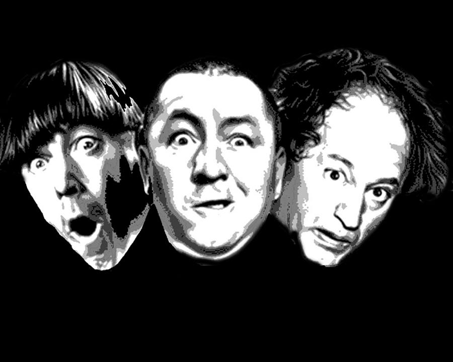 900x719 The Three Stooges Painting By Richard La Valle - 3 Stooges Painting