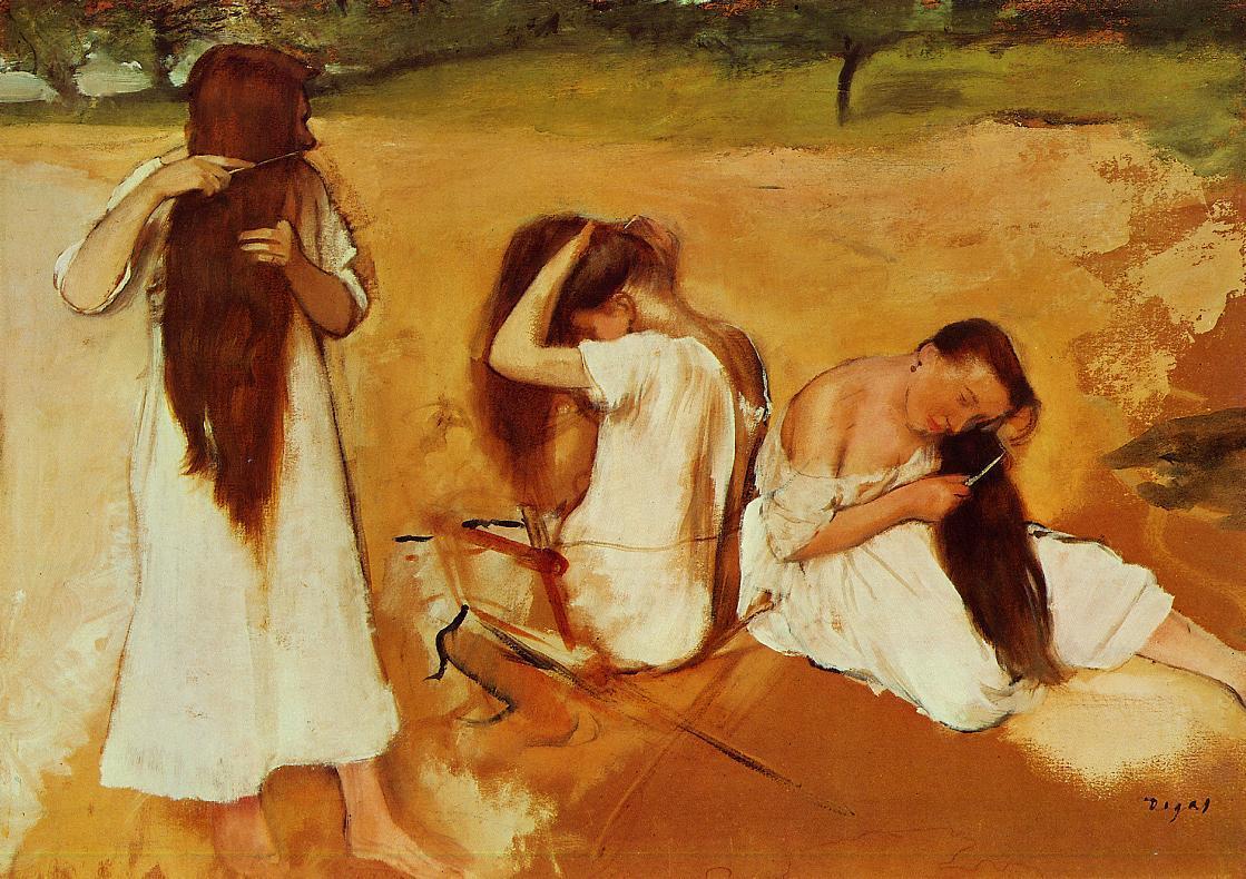 1119x790 Three Women Combing Their Hair 1875 1876 Painting Edgar Degas - 3 Women Painting