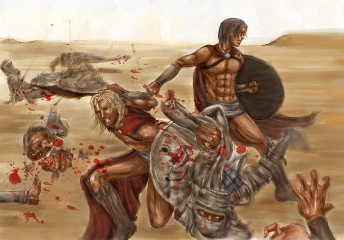 700x489 This Is Where We Fight Colored By 300 Spartans Club - 300 Spartans Painting
