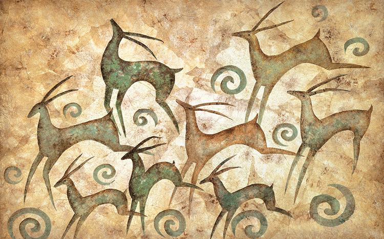 750x467 Abstract Painting Photo Wallpaper Elk Totem Wall Murals Custom 3d - 3d Abstract Painting