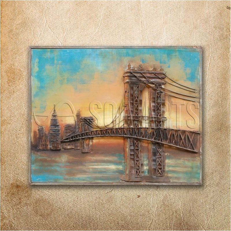 800x800 Custom Manhattan Bridge 3d Landscape Painting - 3d Landscape Painting